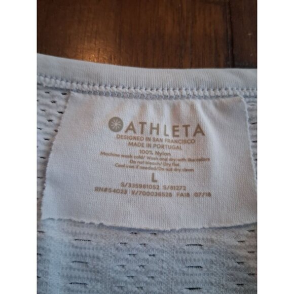Athleta Light Blue Short Sleeve Lightweight Activewear Top size L - Picture 2 of 4